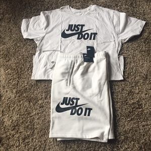 Nike Just Do It Short and Shirt outfit.